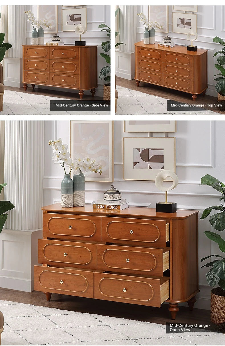 Elegant Solid Wood Cabinet with 6 Drawers – Stylish Storage Solution for Your Home halmh-5327