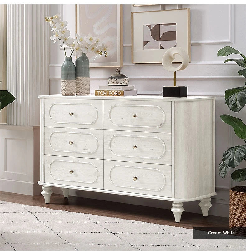 Elegant Solid Wood Cabinet with 6 Drawers – Stylish Storage Solution for Your Home halmh-5327