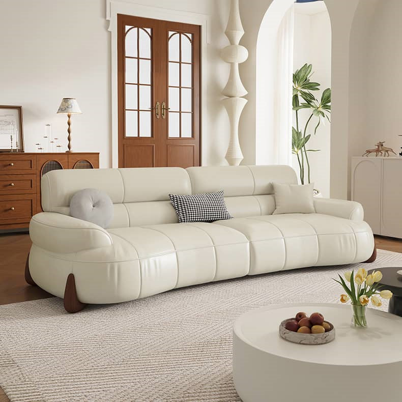 Versatile Sofa in Light Brown, Black, Green with Pine & Oak Wood, Down, Latex, and Faux Leather Elements hatx-1019