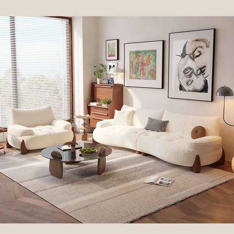 Versatile Sofa: Beige, Dark Yellow, Gray, Green - Light Pine & Oak Wood Options hatx-1023