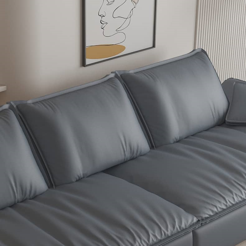 Luxurious Gray Pine Wood Sofa with Latex Down Cushions and Leathaire Finish hatx-1024