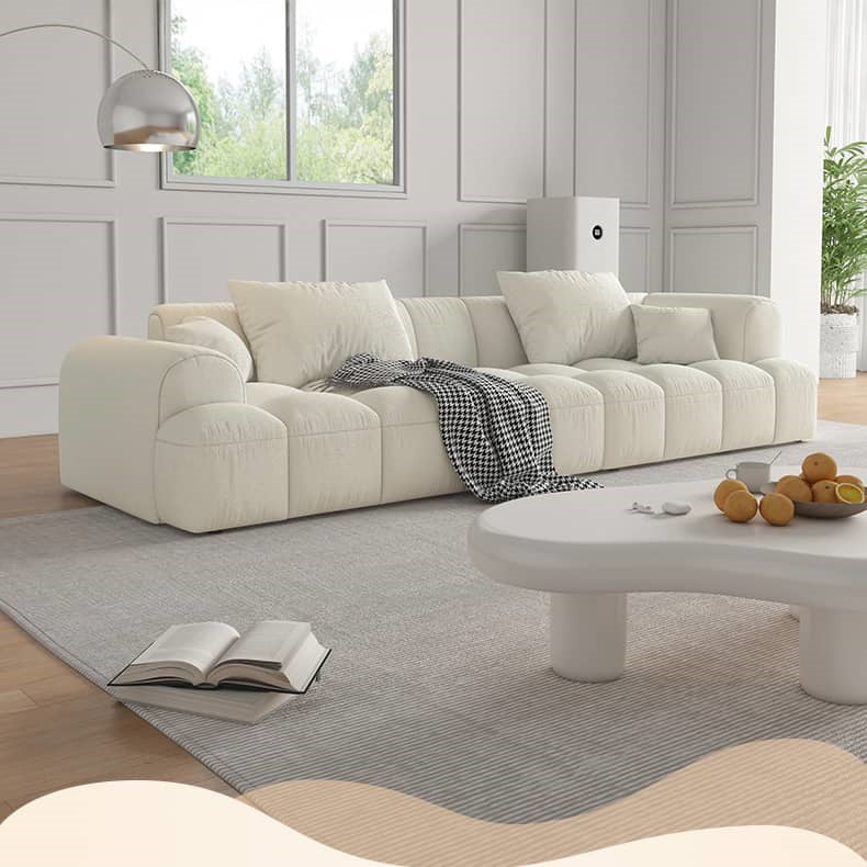 Luxurious Beige Sofa with Pine Wood Frame and Latex Down Cushions hatx-1025