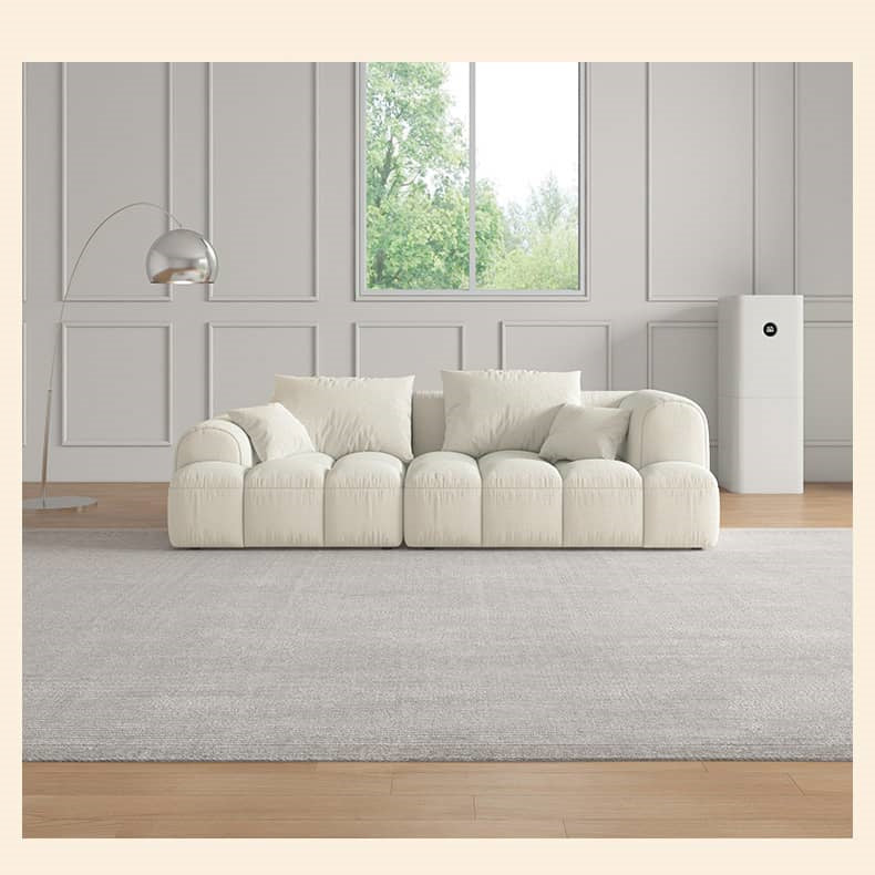 Luxurious Beige Sofa with Pine Wood Frame and Latex Down Cushions hatx-1025