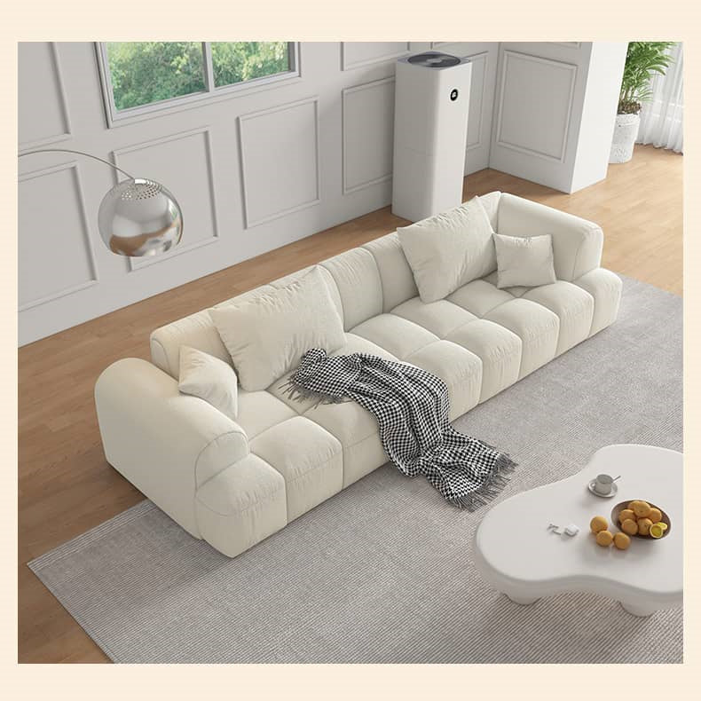 Luxurious Beige Sofa with Pine Wood Frame and Latex Down Cushions hatx-1025