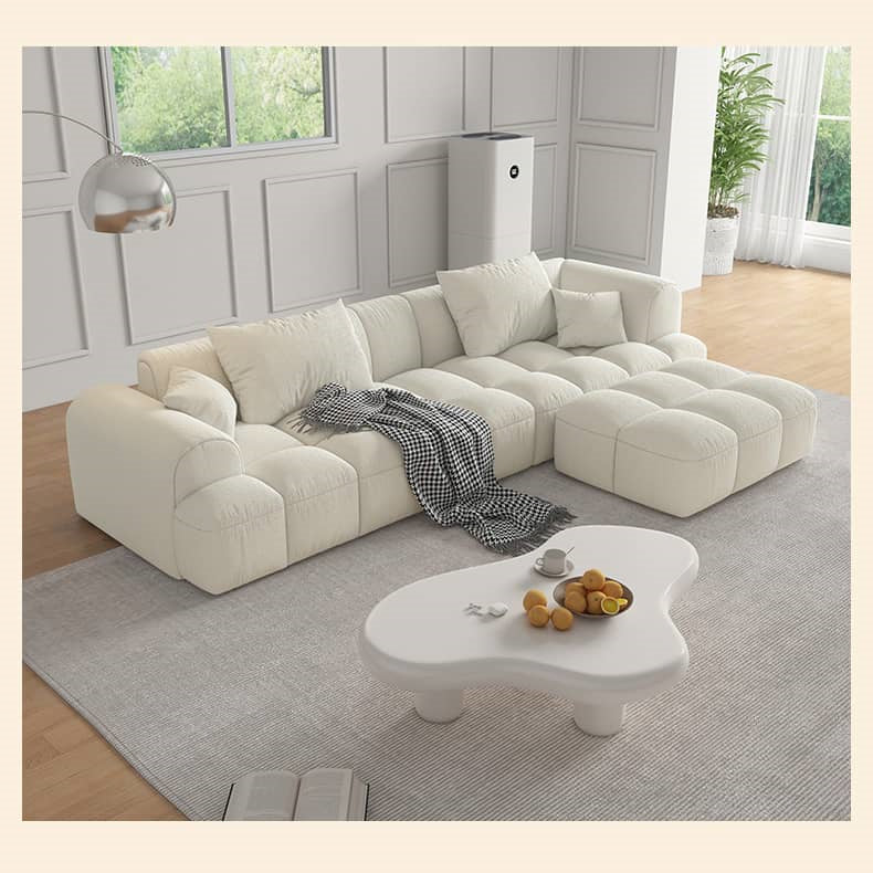 Luxurious Beige Sofa with Pine Wood Frame and Latex Down Cushions hatx-1025