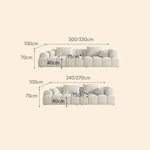 Luxurious Beige Sofa with Pine Wood Frame and Latex Down Cushions hatx-1025