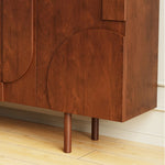 Modern Solid Wood Sideboard Cabinet with Artistic Design Elements hbs-4417
