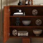 Modern Solid Wood Sideboard Cabinet with Artistic Design Elements hbs-4417