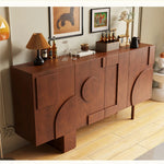 Modern Solid Wood Sideboard Cabinet with Artistic Design Elements hbs-4417