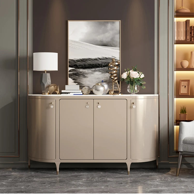 Modern Ceramic Sintered Stone and Solid Wood Cabinet - Stylish Storage Solution hbs-4418