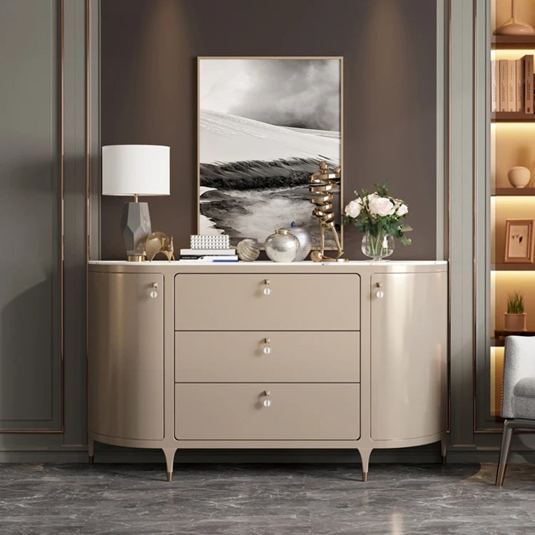 Modern Ceramic Sintered Stone and Solid Wood Cabinet - Stylish Storage Solution hbs-4418