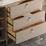 Modern Ceramic Sintered Stone and Solid Wood Cabinet - Stylish Storage Solution hbs-4418