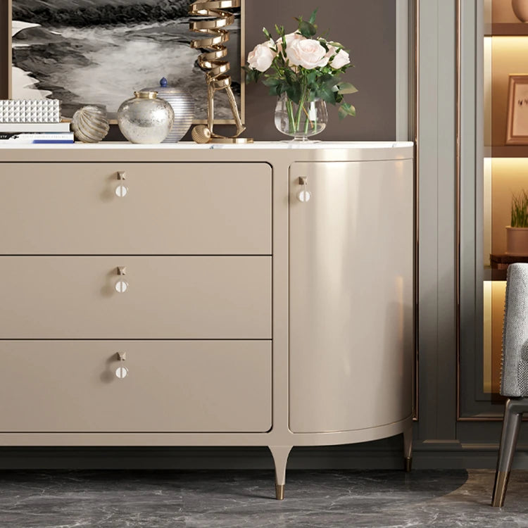 Modern Ceramic Sintered Stone and Solid Wood Cabinet - Stylish Storage Solution hbs-4418