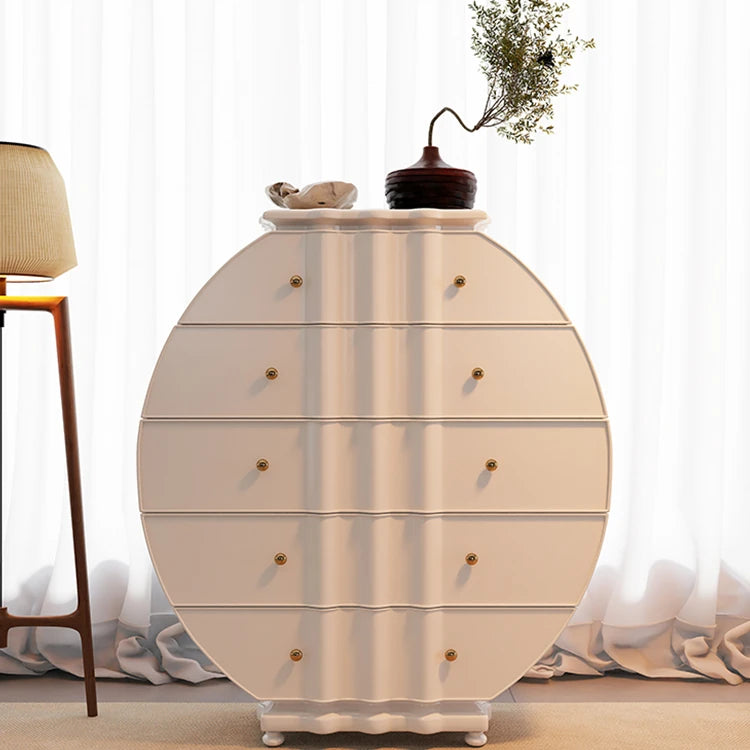 Elegant Solid Wood Cabinet with Unique Circular Design - Perfect for Stylish Storage hbs-4419