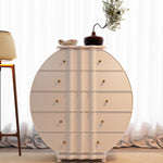 Elegant Solid Wood Cabinet with Unique Circular Design - Perfect for Stylish Storage hbs-4419