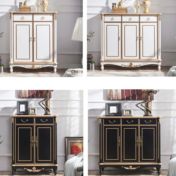 Elegant White and Gold Cabinet with Ample Storage for Modern Living Rooms hbs-4423