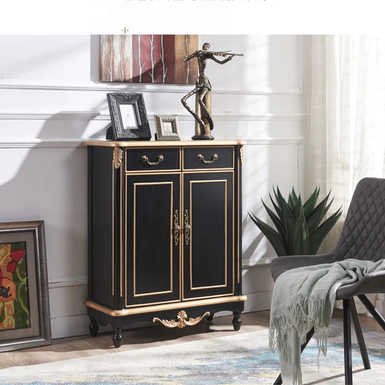 Elegant White and Gold Cabinet with Ample Storage for Modern Living Rooms hbs-4423