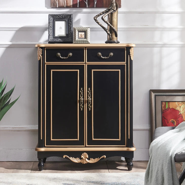 Elegant White and Gold Cabinet with Ample Storage for Modern Living Rooms hbs-4423