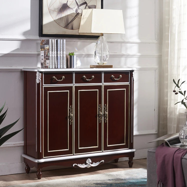 Elegant White and Gold Cabinet with Ample Storage for Modern Living Rooms hbs-4423