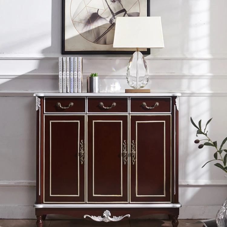 Elegant White and Gold Cabinet with Ample Storage for Modern Living Rooms hbs-4423