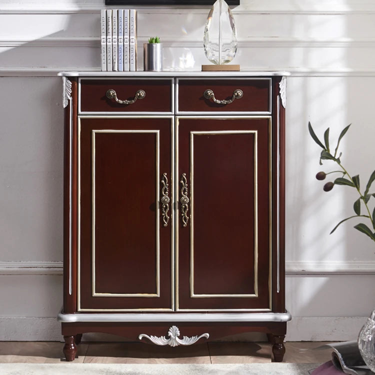 Elegant White and Gold Cabinet with Ample Storage for Modern Living Rooms hbs-4423