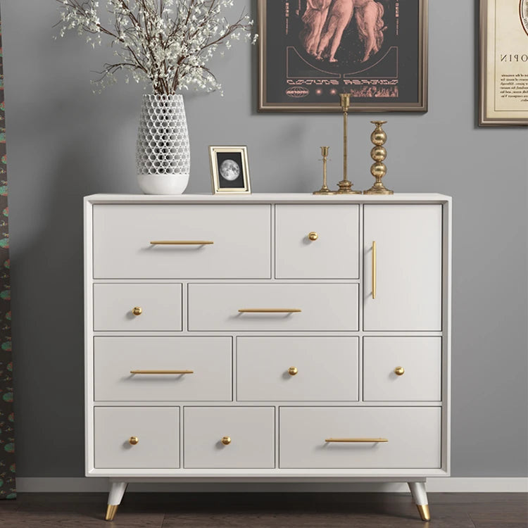 Modern Solid Wood Cabinet with Gold Accents - Stylish Storage Solution hbs-4428