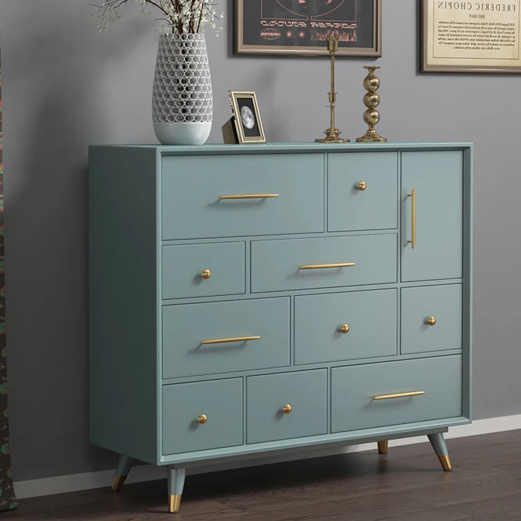 Modern Solid Wood Cabinet with Gold Accents - Stylish Storage Solution hbs-4428