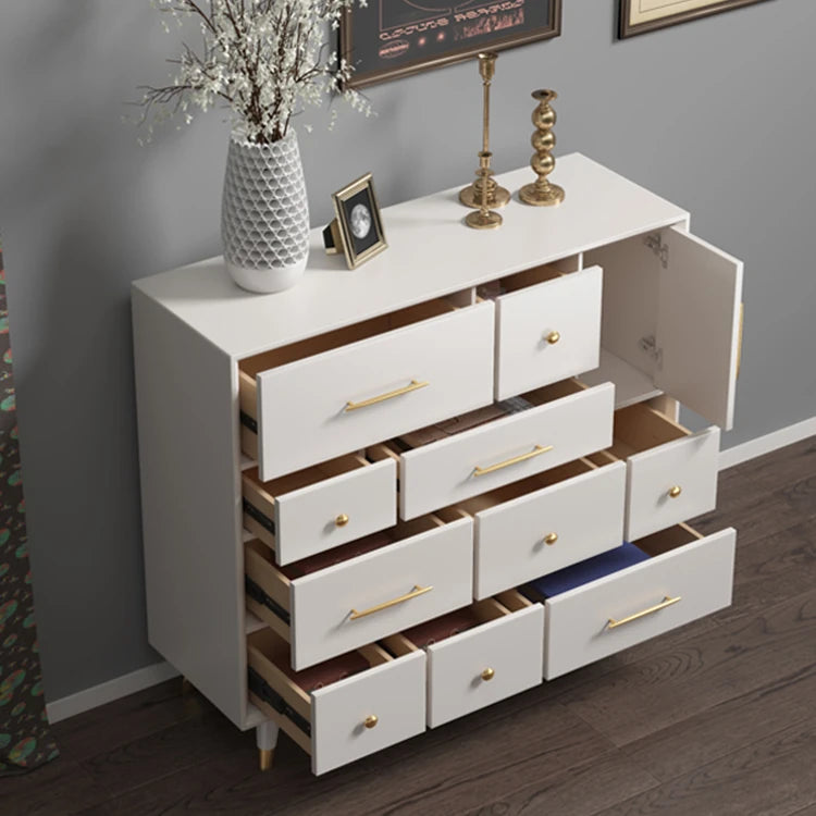 Modern Solid Wood Cabinet with Gold Accents - Stylish Storage Solution hbs-4428