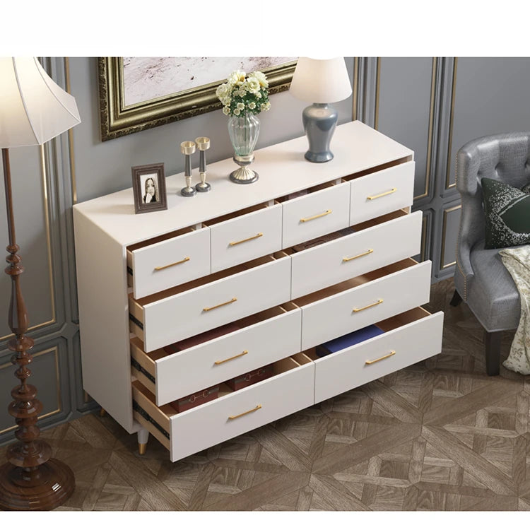 Modern Solid Wood Cabinet with Gold Accents - Stylish Storage Solution hbs-4428