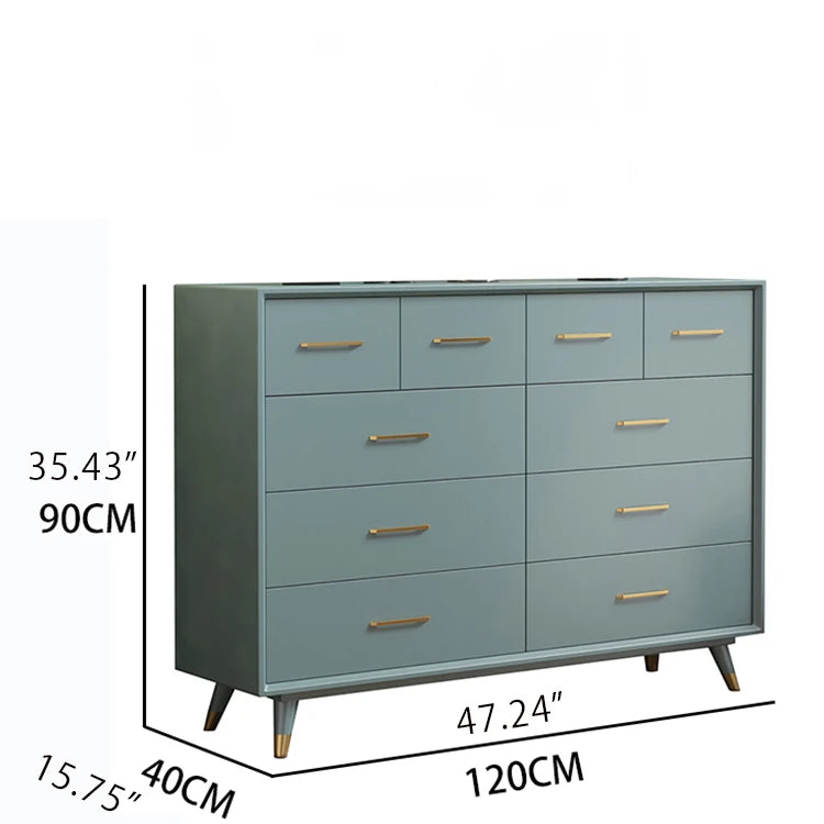 Modern Solid Wood Cabinet with Gold Accents - Stylish Storage Solution hbs-4428