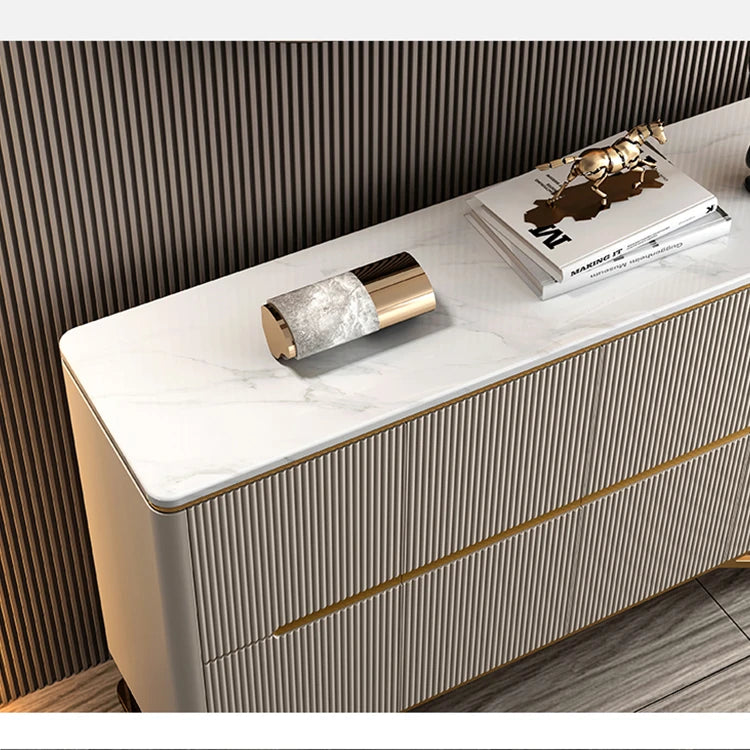 Elegant Stainless Sintered Stone Cabinet with Modern Design hbs-4429