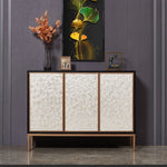 Elegant Shell Cabinet with Textured Panels - Stylish Storage Solution for Modern Spaces hbs-4430