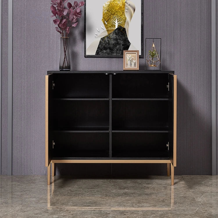 Elegant Shell Cabinet with Textured Panels - Stylish Storage Solution for Modern Spaces hbs-4430