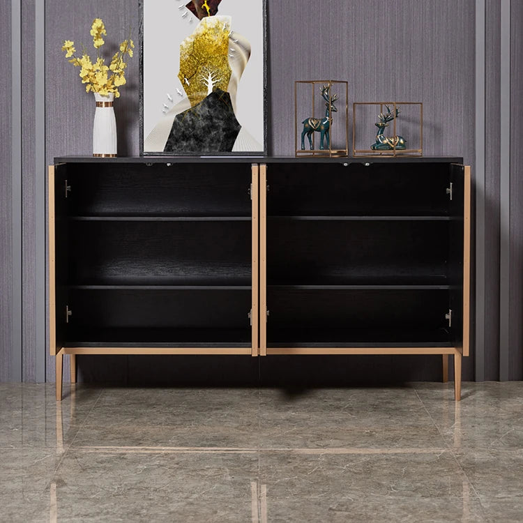 Elegant Shell Cabinet with Textured Panels - Stylish Storage Solution for Modern Spaces hbs-4430