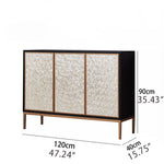 Elegant Shell Cabinet with Textured Panels - Stylish Storage Solution for Modern Spaces hbs-4430
