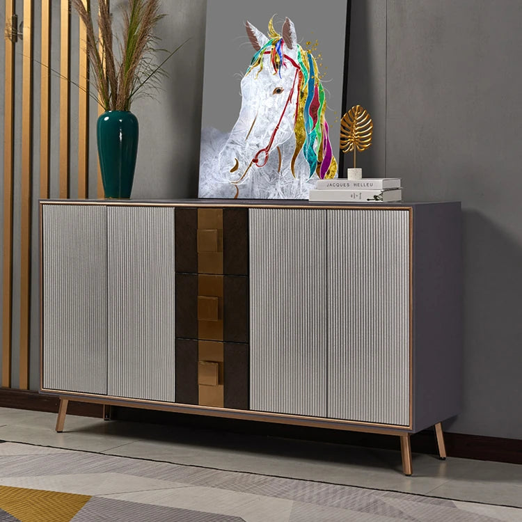 Modern Solid Wood Cabinet with Artistic Flair – Perfect for Elegant Living Spaces hbs-4433