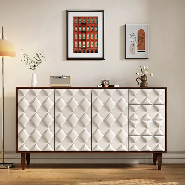 Modern Solid Wood Cabinet with Quilted Design – Elegant Storage Solution for Your Home hbs-4434