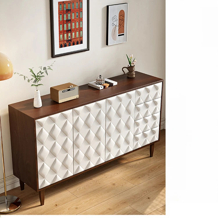 Modern Solid Wood Cabinet with Quilted Design – Elegant Storage Solution for Your Home hbs-4434