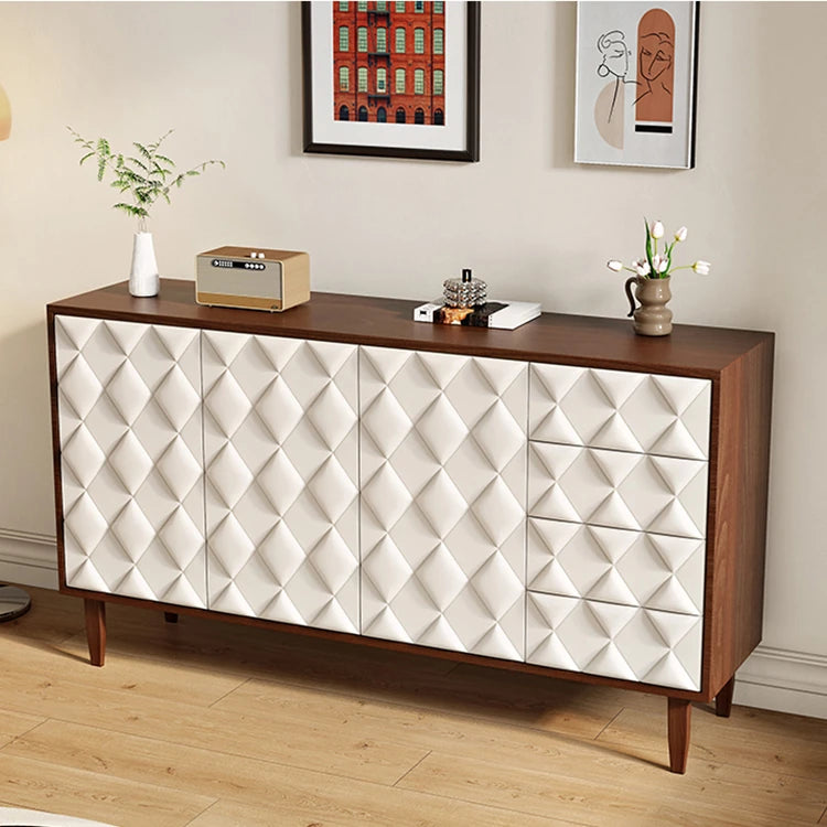 Modern Solid Wood Cabinet with Quilted Design – Elegant Storage Solution for Your Home hbs-4434