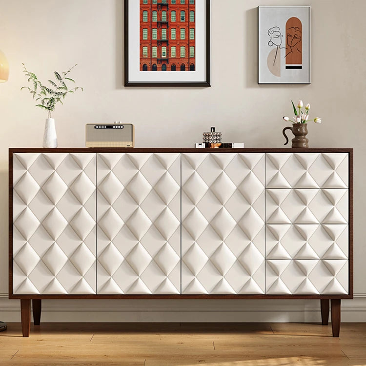 Modern Solid Wood Cabinet with Quilted Design – Elegant Storage Solution for Your Home hbs-4434