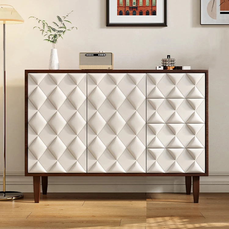 Modern Solid Wood Cabinet with Quilted Design – Elegant Storage Solution for Your Home hbs-4434