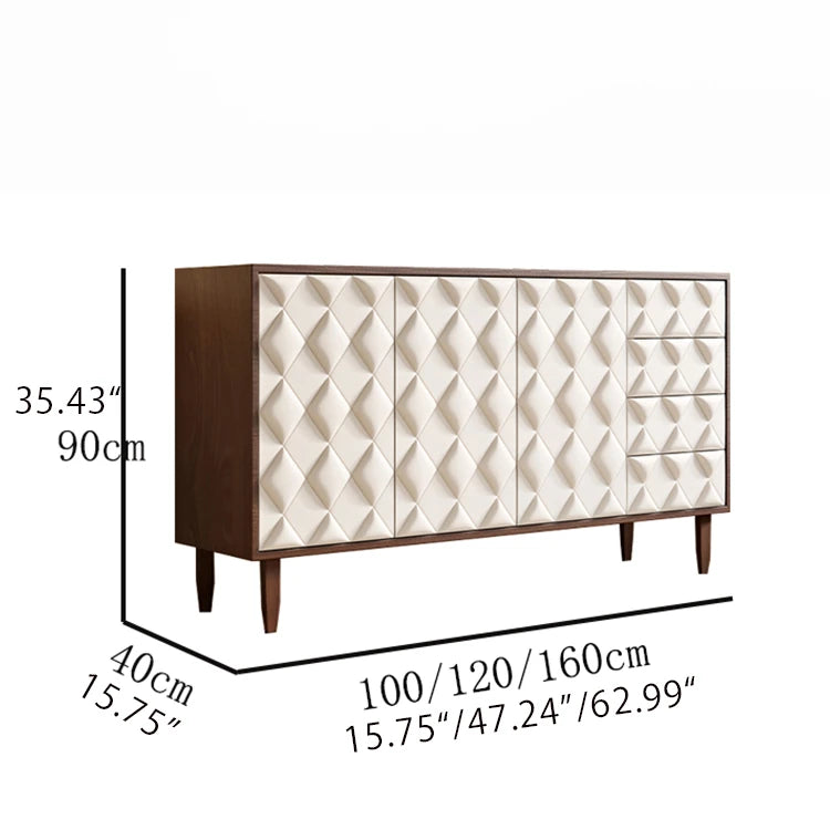 Modern Solid Wood Cabinet with Quilted Design – Elegant Storage Solution for Your Home hbs-4434