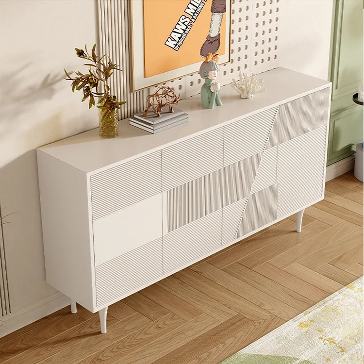 Modern Solid Wood Cabinet with Geometric Design - Elegance Meets Functionality hbs-4435