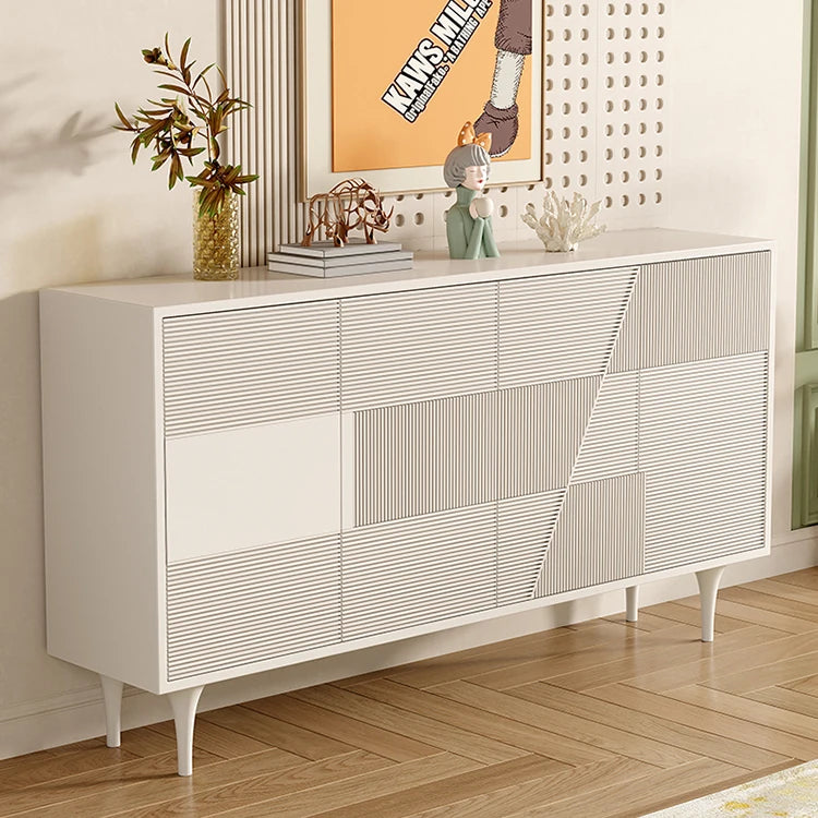 Modern Solid Wood Cabinet with Geometric Design - Elegance Meets Functionality hbs-4435