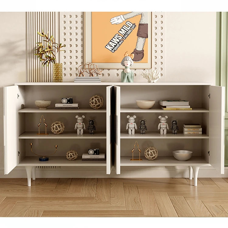 Modern Solid Wood Cabinet with Geometric Design - Elegance Meets Functionality hbs-4435