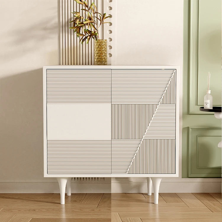 Modern Solid Wood Cabinet with Geometric Design - Elegance Meets Functionality hbs-4435