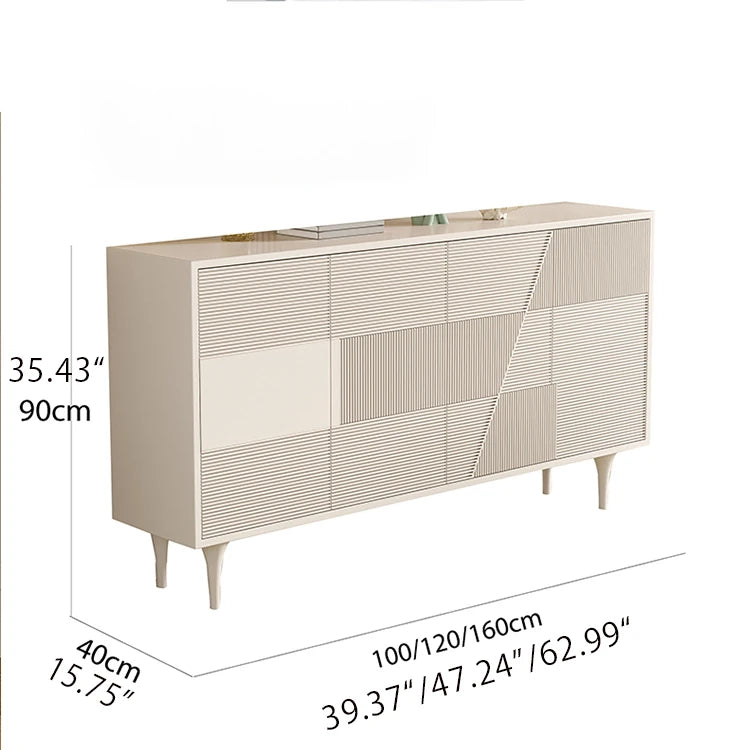 Modern Solid Wood Cabinet with Geometric Design - Elegance Meets Functionality hbs-4435