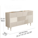 Modern Solid Wood Cabinet with Geometric Design - Elegance Meets Functionality hbs-4435