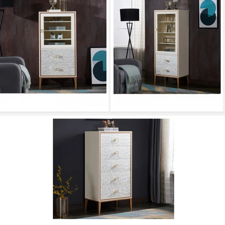 Sleek Modern Cabinet with Chic Shell Finish for Elegant Interiors hbs-4436