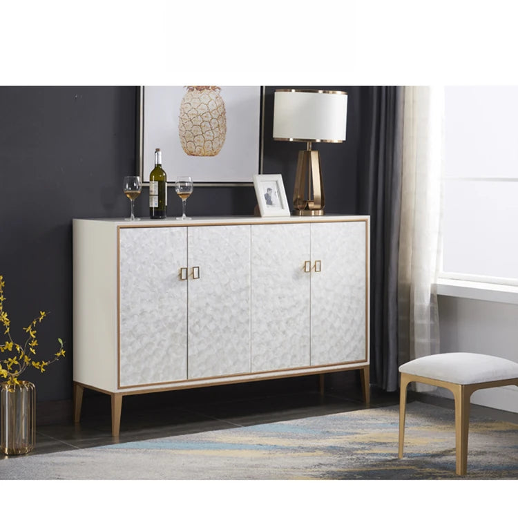 Sleek Modern Cabinet with Chic Shell Finish for Elegant Interiors hbs-4436